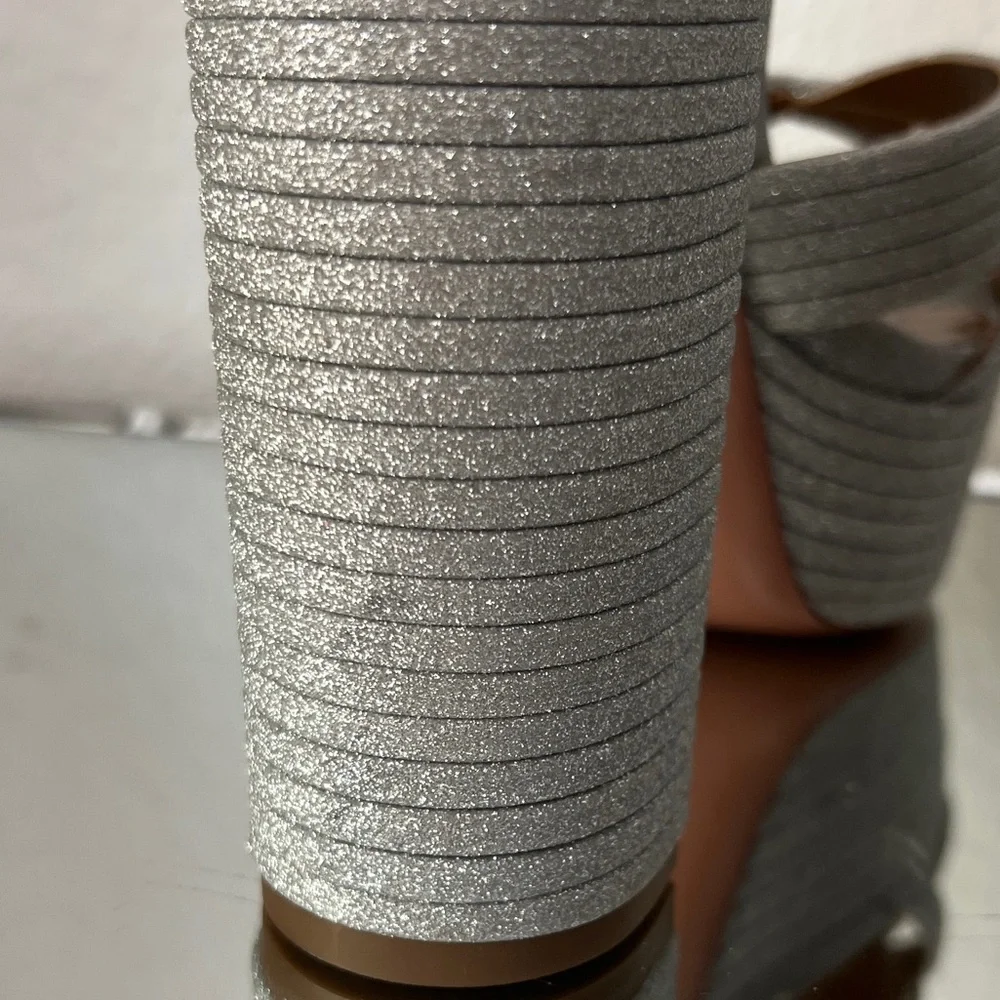 New Aquazzura Sundance Platform Glitter Sandals 40 $950